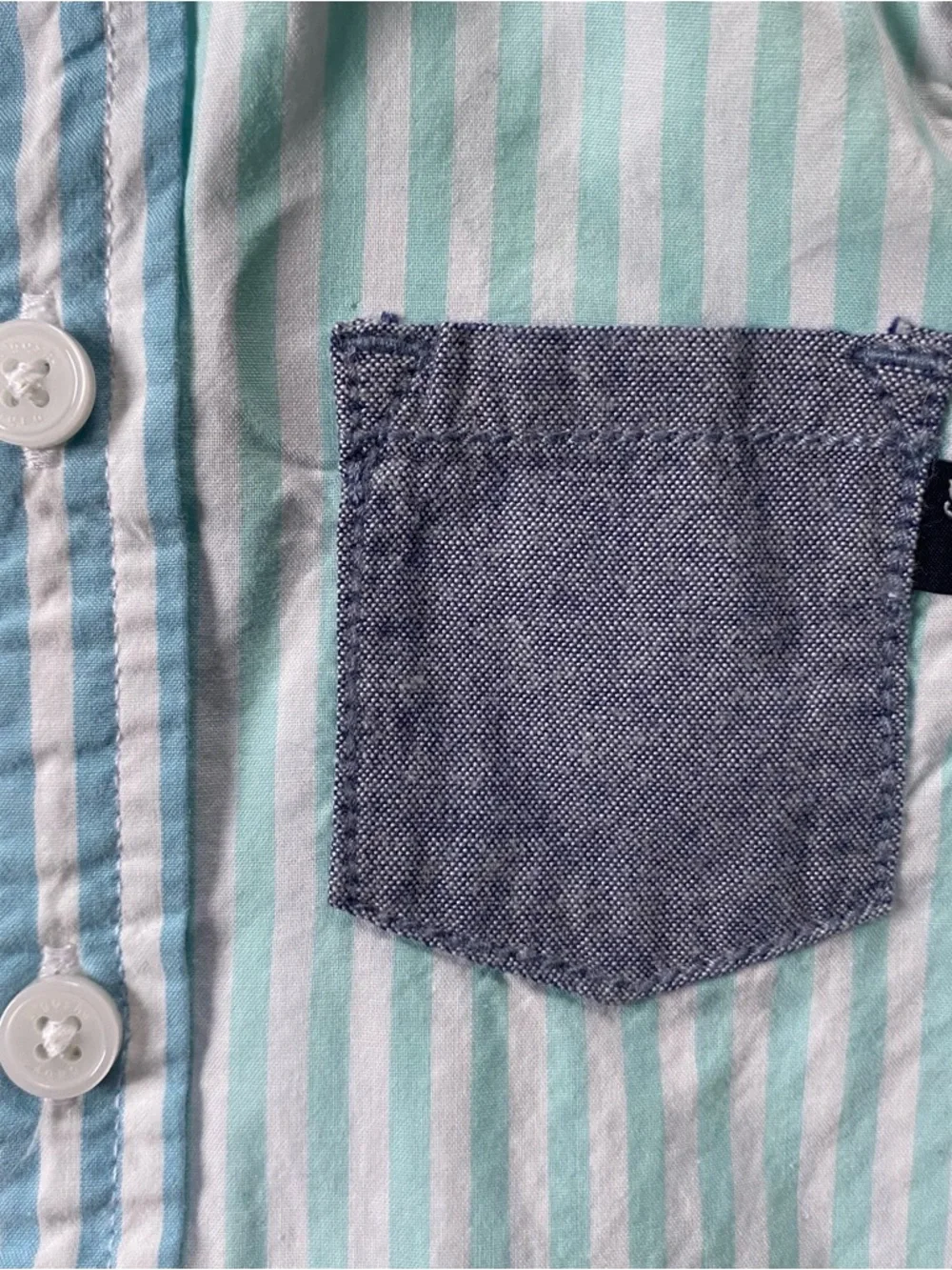 Oshkosh B'gosh Boys One Piece Size 6 Months Striped Shirt Rolled Sleeve Baby